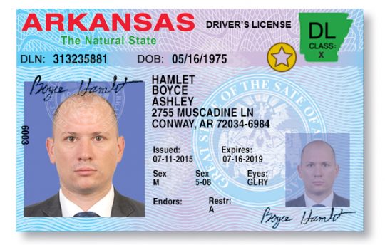 Arkansas Driver License Template