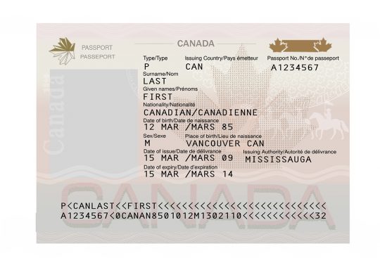 Canada Passport Template PSD