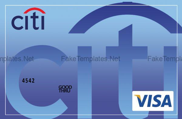 Citi Visa Card Template PSD