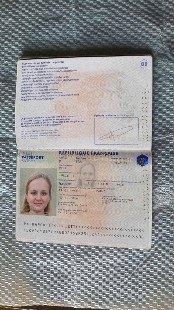 France Passport Template PSD Girl