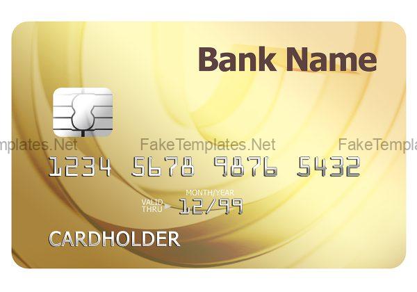 Gold Credit Card Template PSD