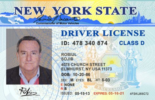 New York Drivers License Template PSD Front