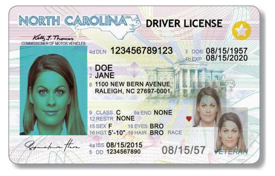 North Carolina Driver License Template PSD