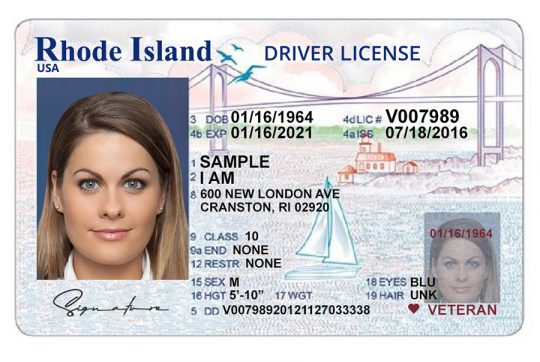 Rhode Island Driver License Template PSD New Front