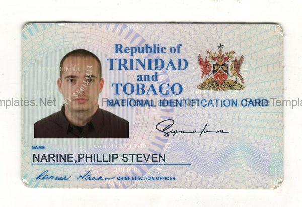 Trinidad and Tobago National Identity Card Template