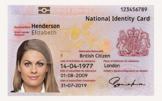 UK ID Card PSD Template