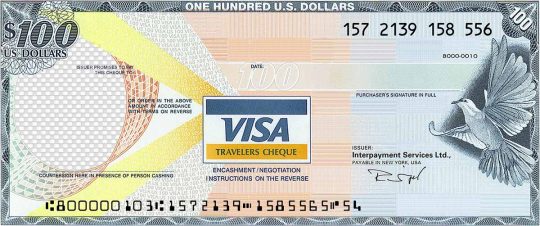 Visa Travelers Cheque Template PSD