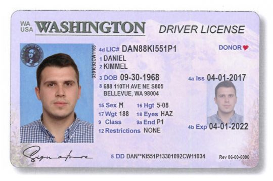 Washington Driver License Template